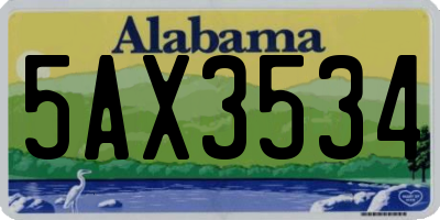 AL license plate 5AX3534
