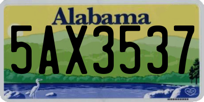 AL license plate 5AX3537
