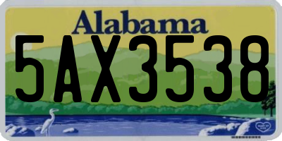 AL license plate 5AX3538