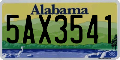 AL license plate 5AX3541