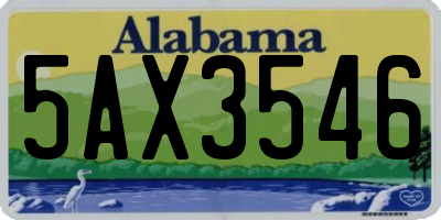 AL license plate 5AX3546
