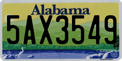 AL license plate 5AX3549