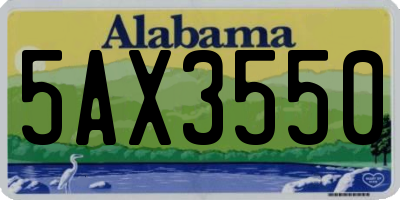 AL license plate 5AX3550