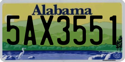 AL license plate 5AX3551