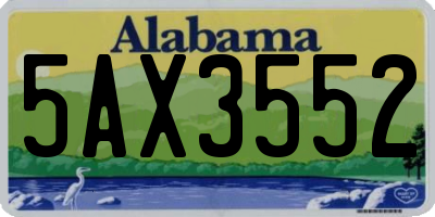 AL license plate 5AX3552