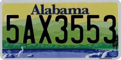 AL license plate 5AX3553