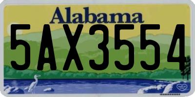 AL license plate 5AX3554