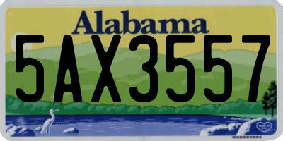 AL license plate 5AX3557