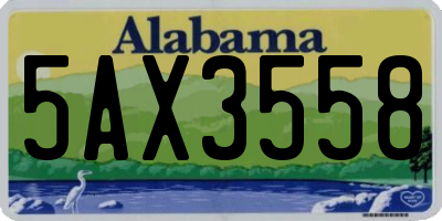 AL license plate 5AX3558