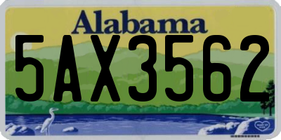 AL license plate 5AX3562