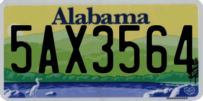 AL license plate 5AX3564