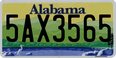 AL license plate 5AX3565
