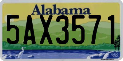 AL license plate 5AX3571