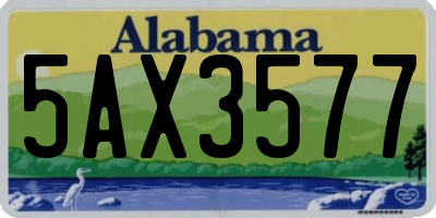 AL license plate 5AX3577