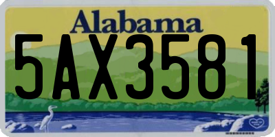AL license plate 5AX3581