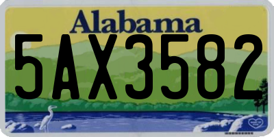 AL license plate 5AX3582
