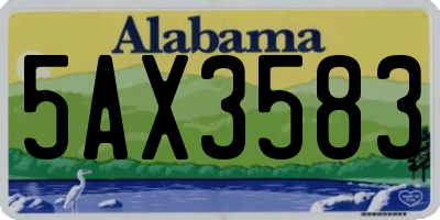 AL license plate 5AX3583