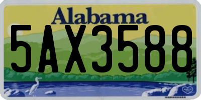 AL license plate 5AX3588