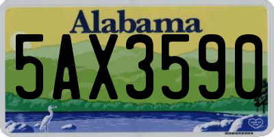 AL license plate 5AX3590