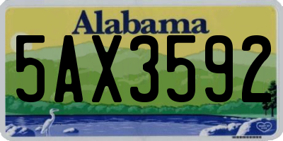 AL license plate 5AX3592
