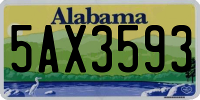 AL license plate 5AX3593