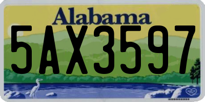 AL license plate 5AX3597