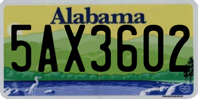 AL license plate 5AX3602