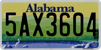 AL license plate 5AX3604