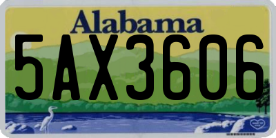 AL license plate 5AX3606