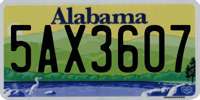 AL license plate 5AX3607