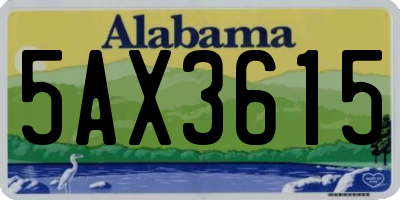 AL license plate 5AX3615