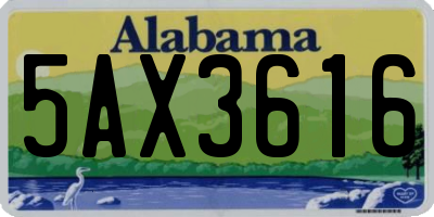 AL license plate 5AX3616