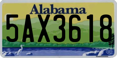 AL license plate 5AX3618