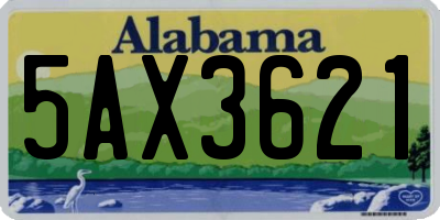 AL license plate 5AX3621