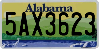 AL license plate 5AX3623