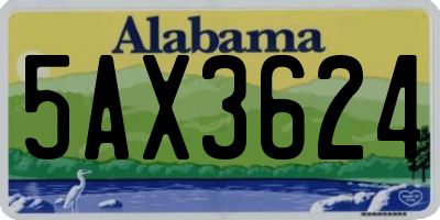 AL license plate 5AX3624
