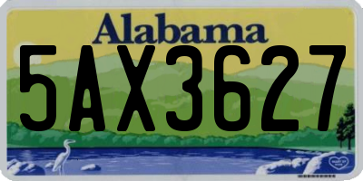 AL license plate 5AX3627