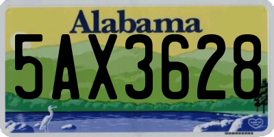 AL license plate 5AX3628