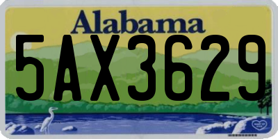AL license plate 5AX3629