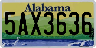 AL license plate 5AX3636