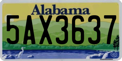 AL license plate 5AX3637