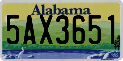 AL license plate 5AX3651