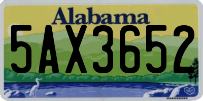 AL license plate 5AX3652