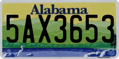AL license plate 5AX3653