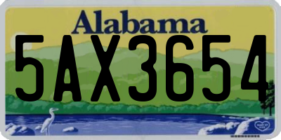 AL license plate 5AX3654