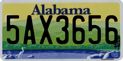 AL license plate 5AX3656