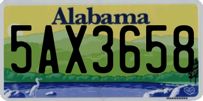 AL license plate 5AX3658