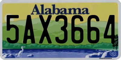 AL license plate 5AX3664
