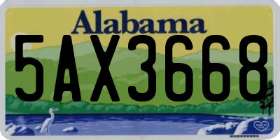AL license plate 5AX3668