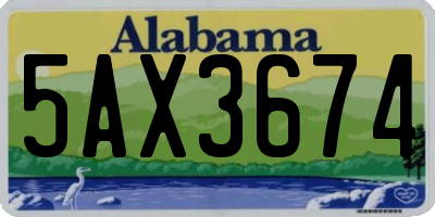 AL license plate 5AX3674